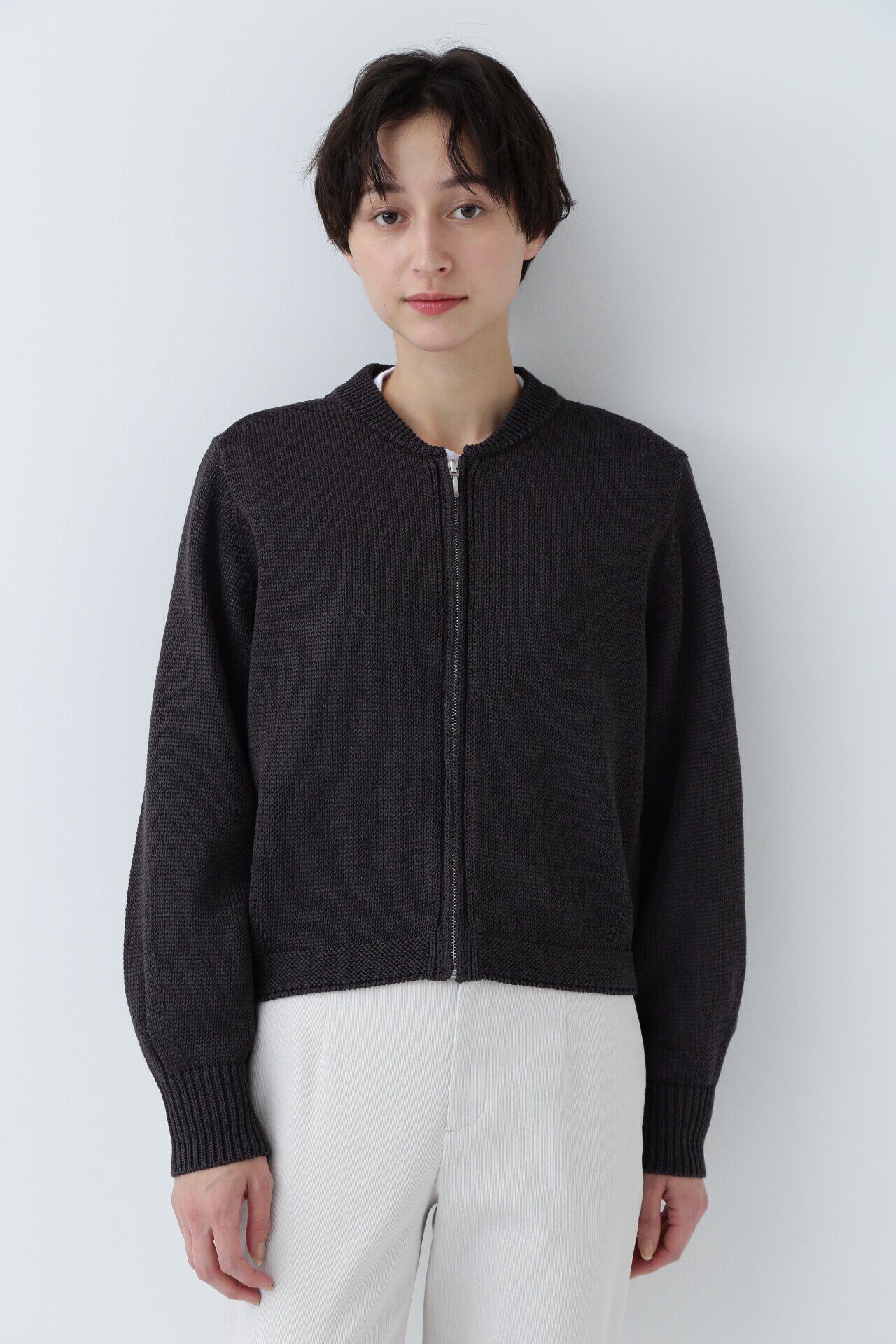 「◆ギマコットンジップアップカーディガン」|ニット・セーター|