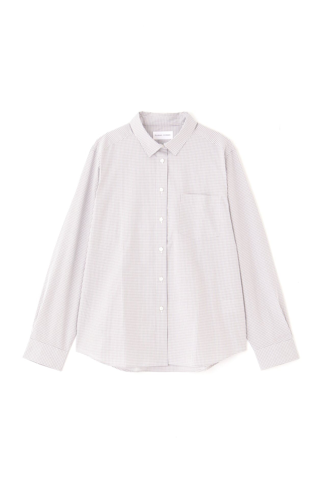  「ベーシックカラーギンガムシャツ」|シャツ・ブラウス|