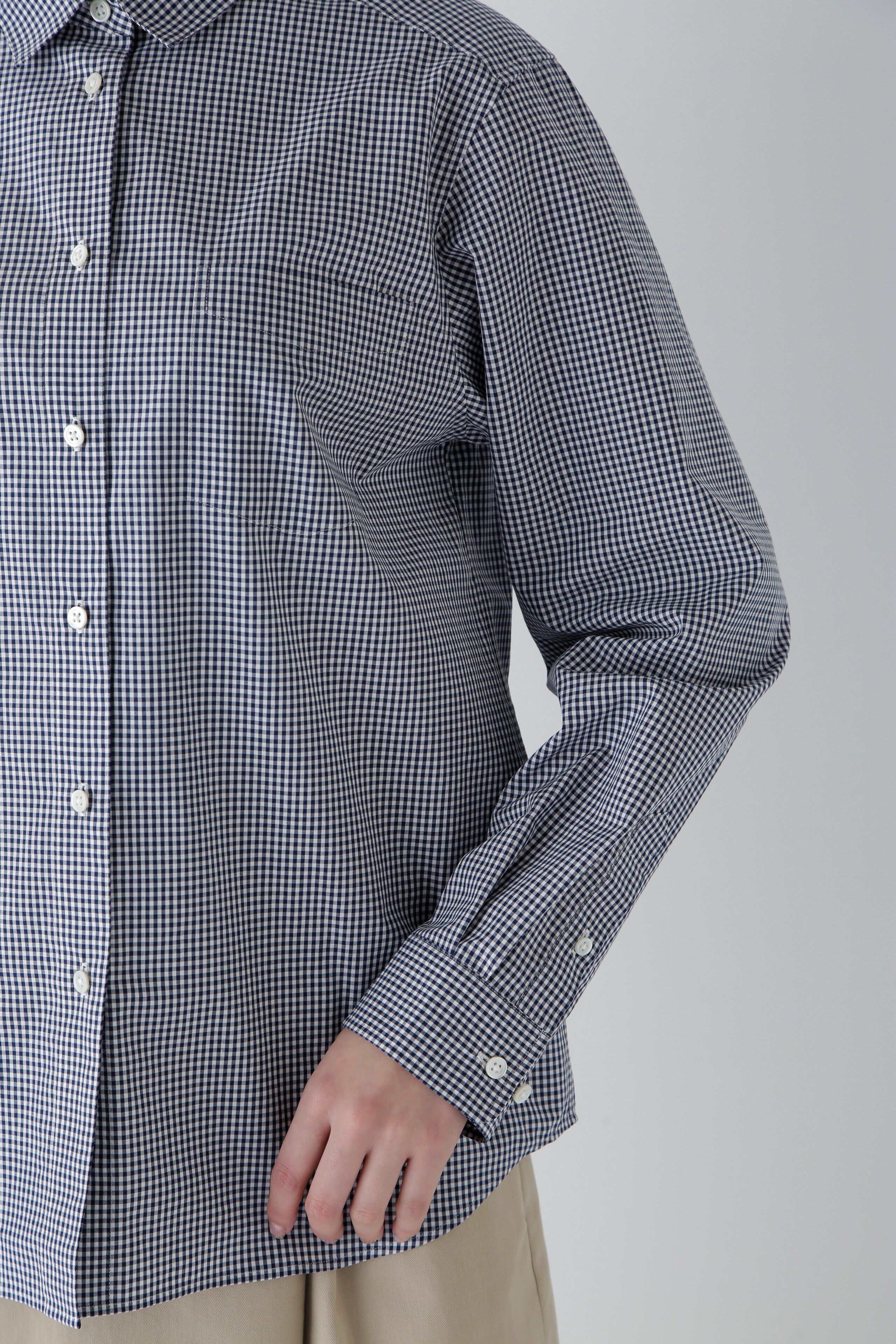  「ベーシックカラーギンガムシャツ」|シャツ・ブラウス|