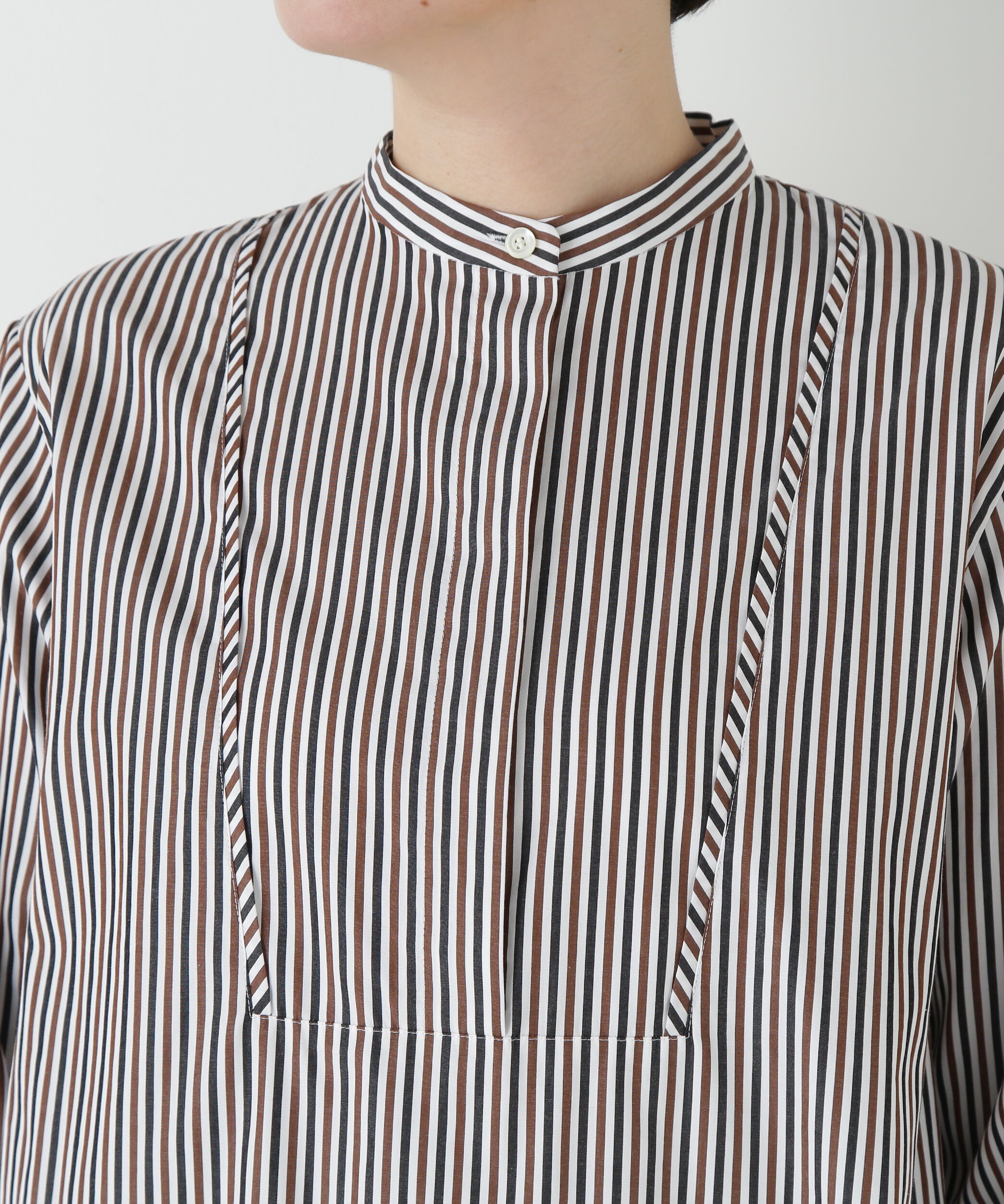  「◆ストライプオーバーブラウス」|シャツ・ブラウス|