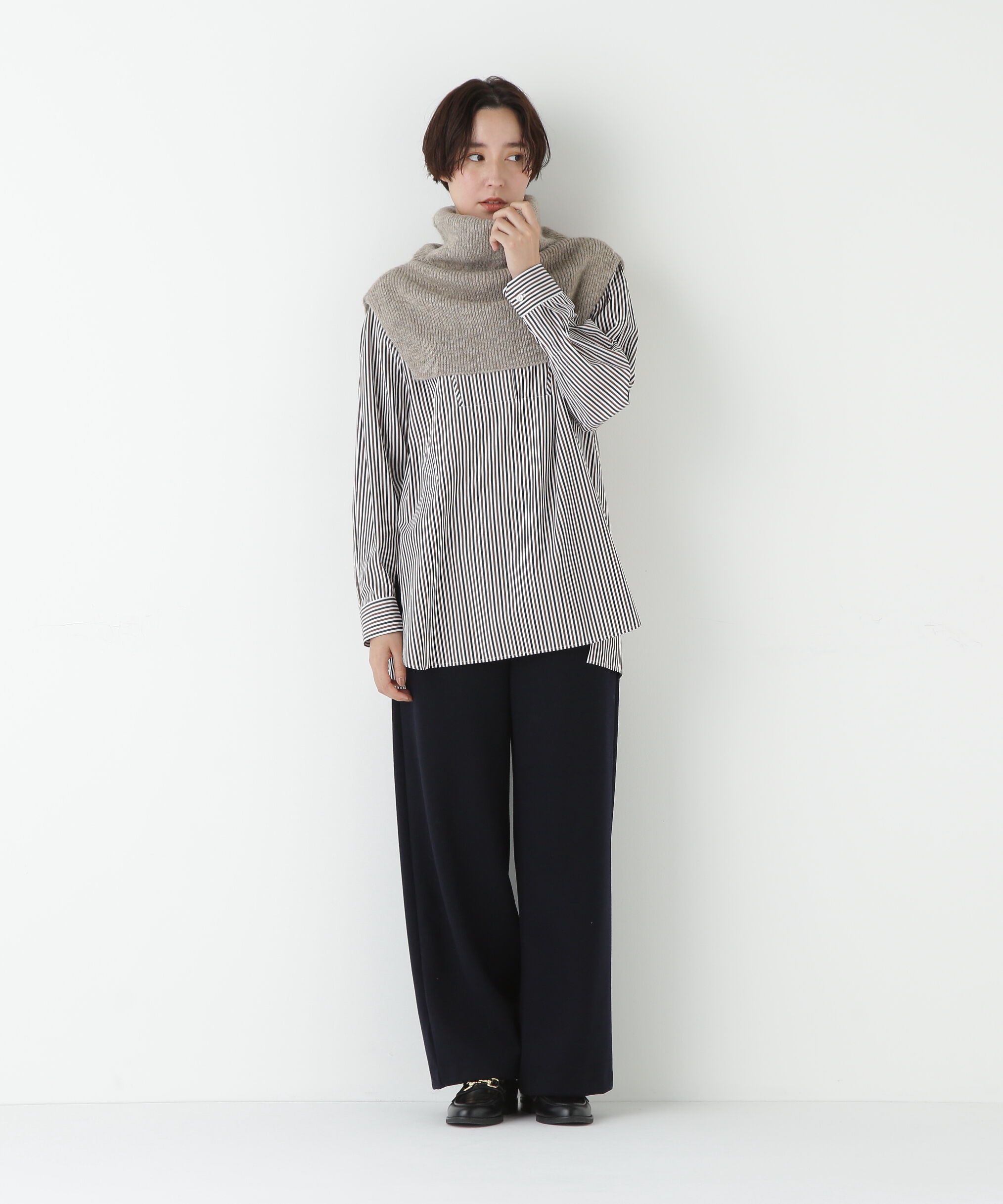  「◆スリットハイネックショートベスト」|ニット・セーター|