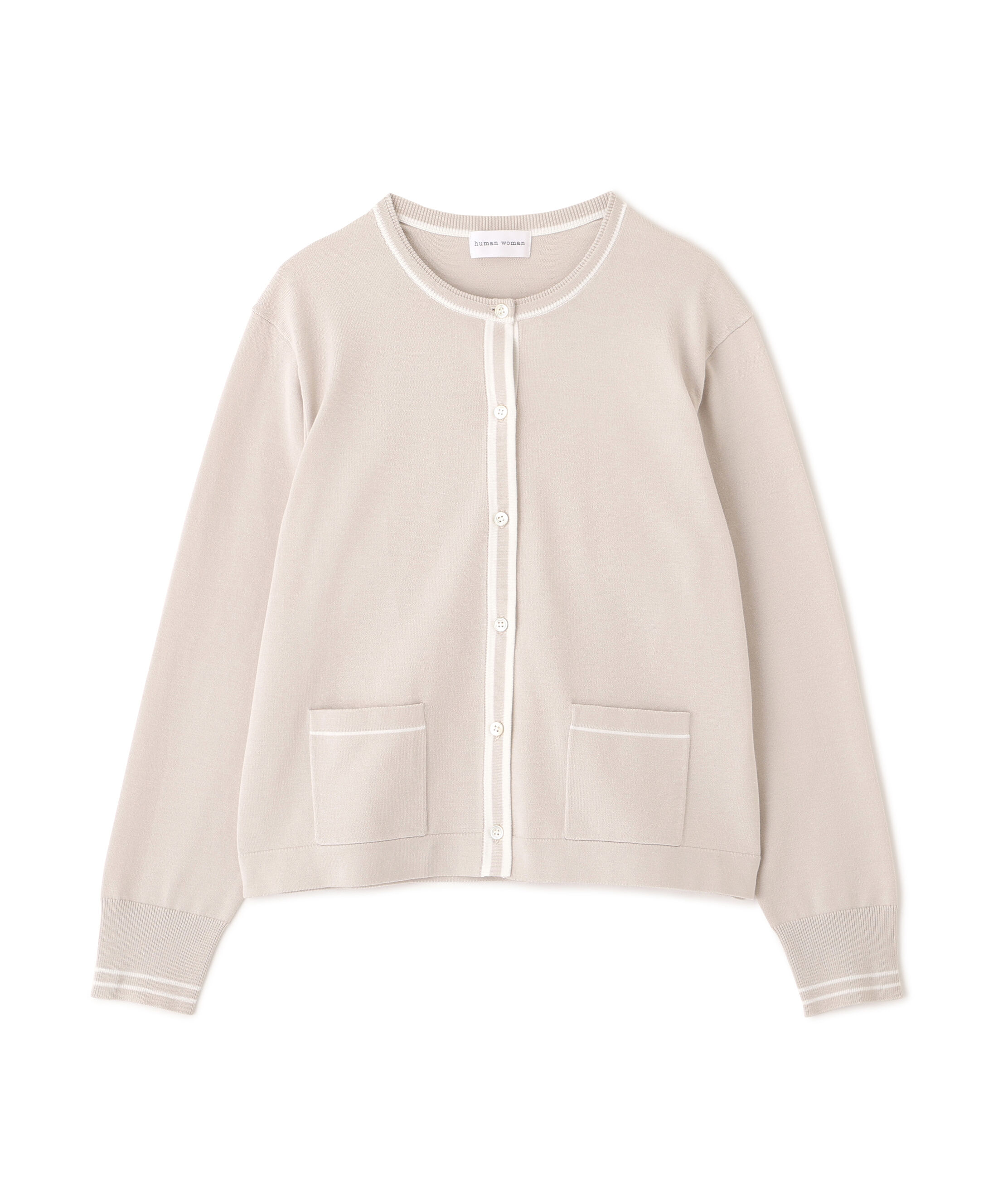  「◆オーガニックコットン混プレーティングライン入カーディガン」|ニット・セーター|