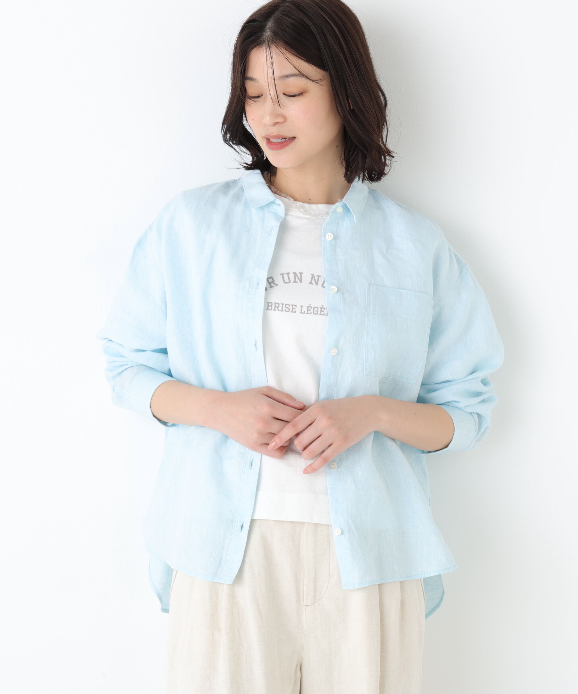  「◆ハードマンリネンシャツ」|シャツ・ブラウス|ライトブルー