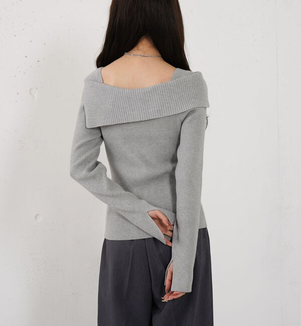 archives「フロントボタンオフショルプルオーバー」|ニット・セーター|