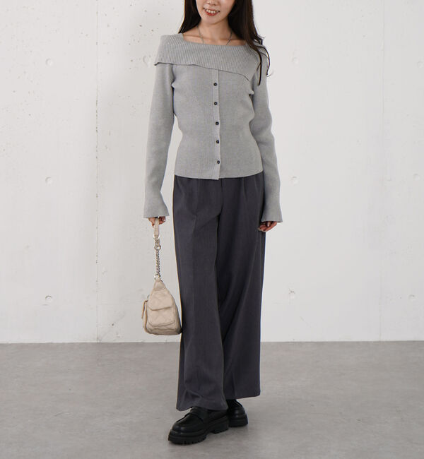 archives「フロントボタンオフショルプルオーバー」|ニット・セーター|