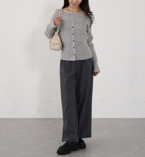 archives「フロントボタンオフショルプルオーバー」|ニット・セーター|