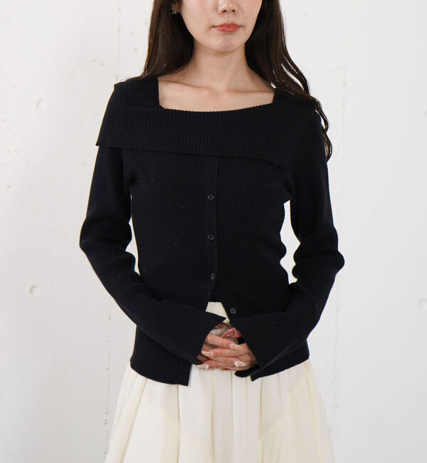 archives「フロントボタンオフショルプルオーバー」|ニット・セーター|