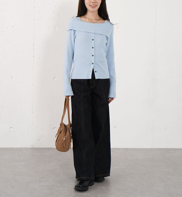 archives「フロントボタンオフショルプルオーバー」|ニット・セーター|