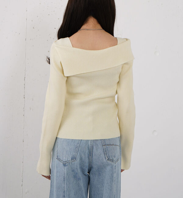 archives「フロントボタンオフショルプルオーバー」|ニット・セーター|