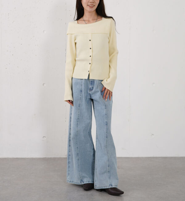 archives「フロントボタンオフショルプルオーバー」|ニット・セーター|