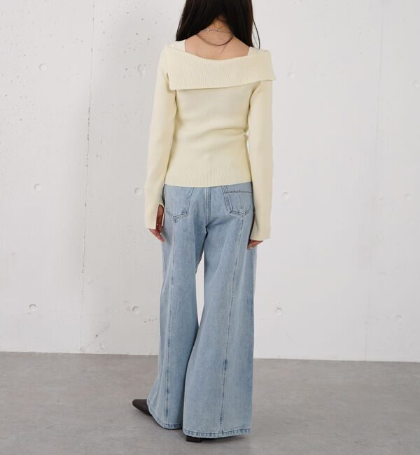 archives「フロントボタンオフショルプルオーバー」|ニット・セーター|