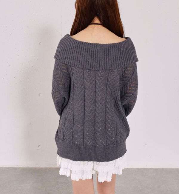 archives「ビックカラーオフショルミドルニットオーバー」|ニット・セーター|