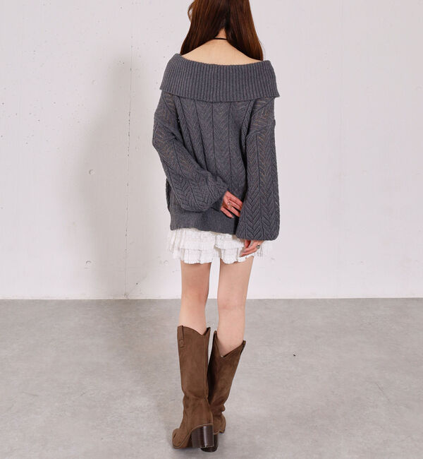 archives「ビックカラーオフショルミドルニットオーバー」|ニット・セーター|