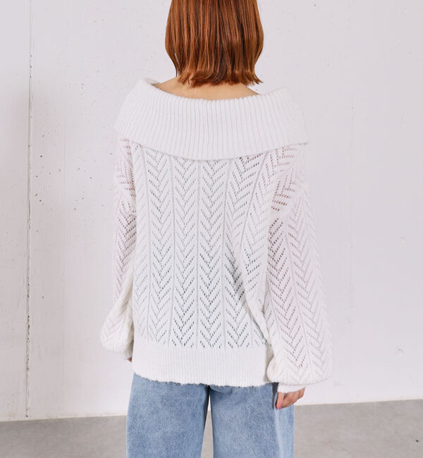 archives「ビックカラーオフショルミドルニットオーバー」|ニット・セーター|