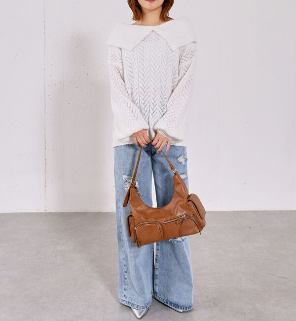 archives「ビックカラーオフショルミドルニットオーバー」|ニット・セーター|