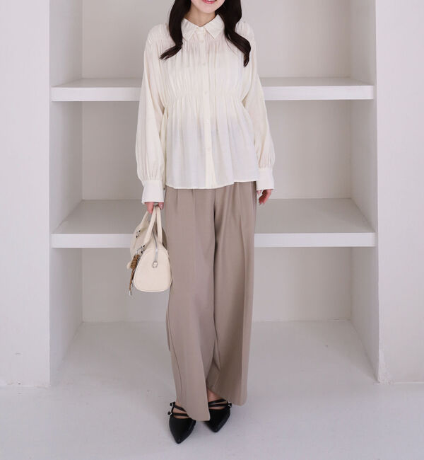 archives「【ＯＮかわ】シャーリングギャザーシャツ」|シャツ・ブラウス|