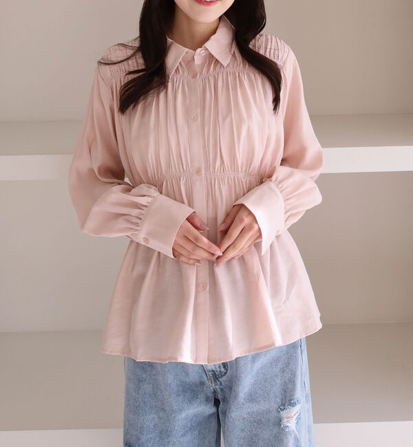 archives「【ＯＮかわ】シャーリングギャザーシャツ」|シャツ・ブラウス|