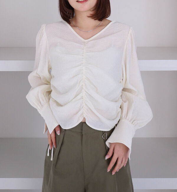 archives「２ｗａｙギャザードロストブラウス」|シャツ・ブラウス|IVORY