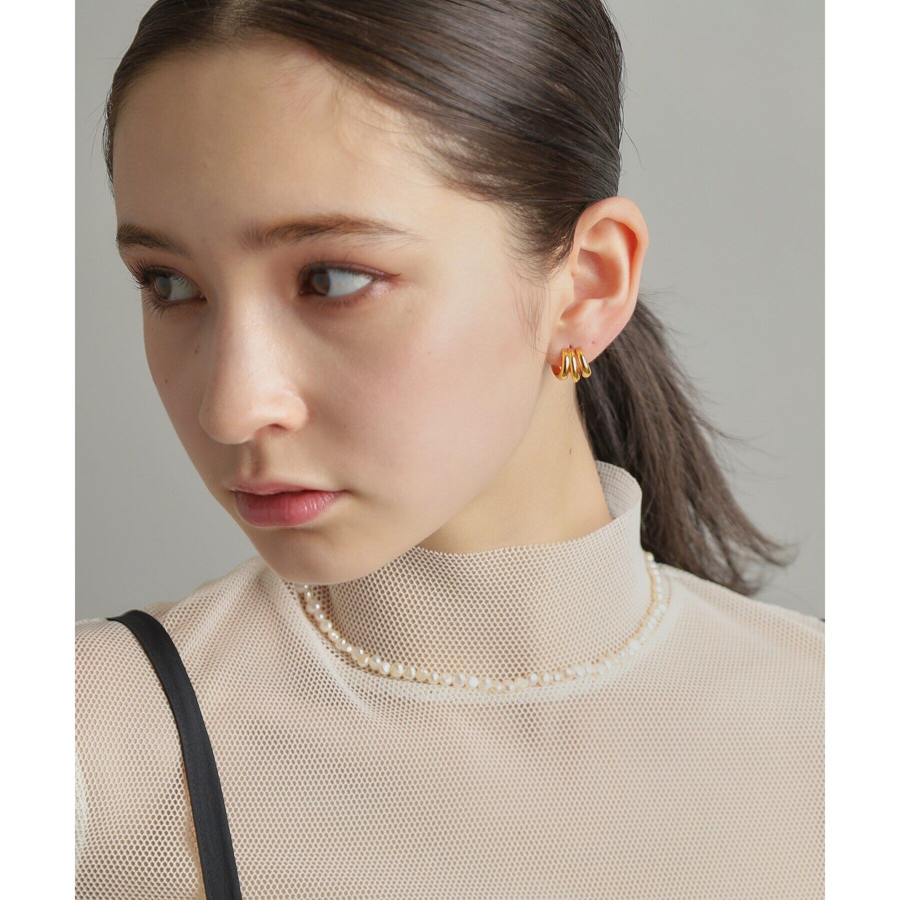 COCOSHNIK ONKITSCH「シルバー バロックパール カーブチェーン マンテルネックレス GP」|ネックレス|