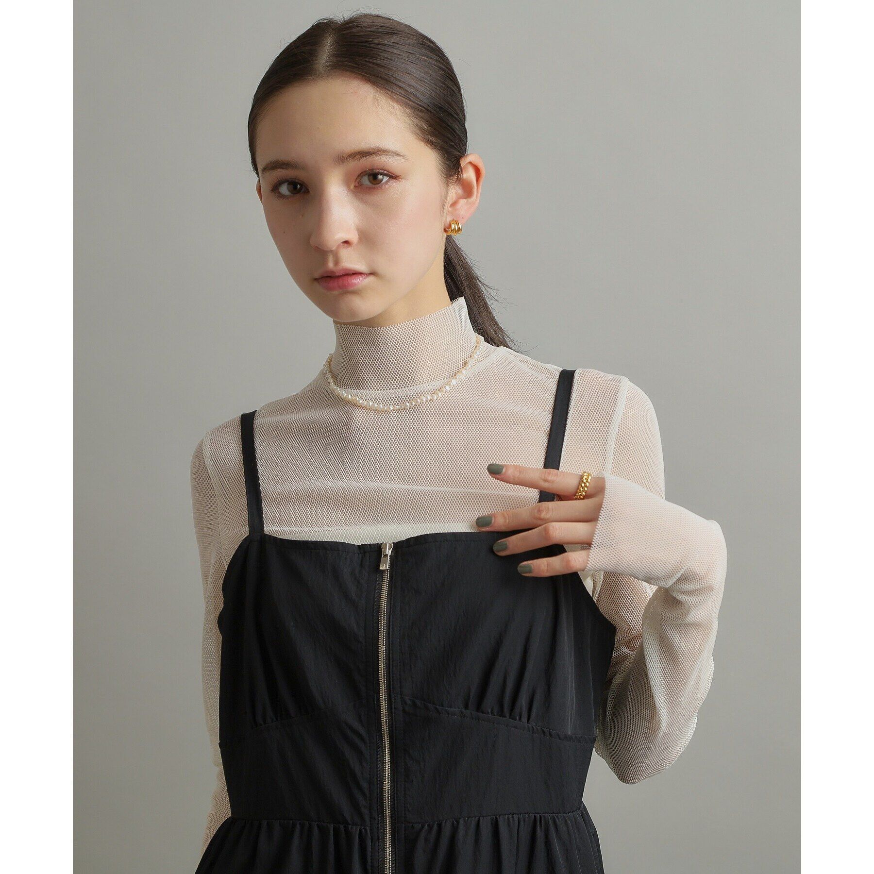 COCOSHNIK ONKITSCH「シルバー バロックパール カーブチェーン マンテルネックレス GP」|ネックレス|