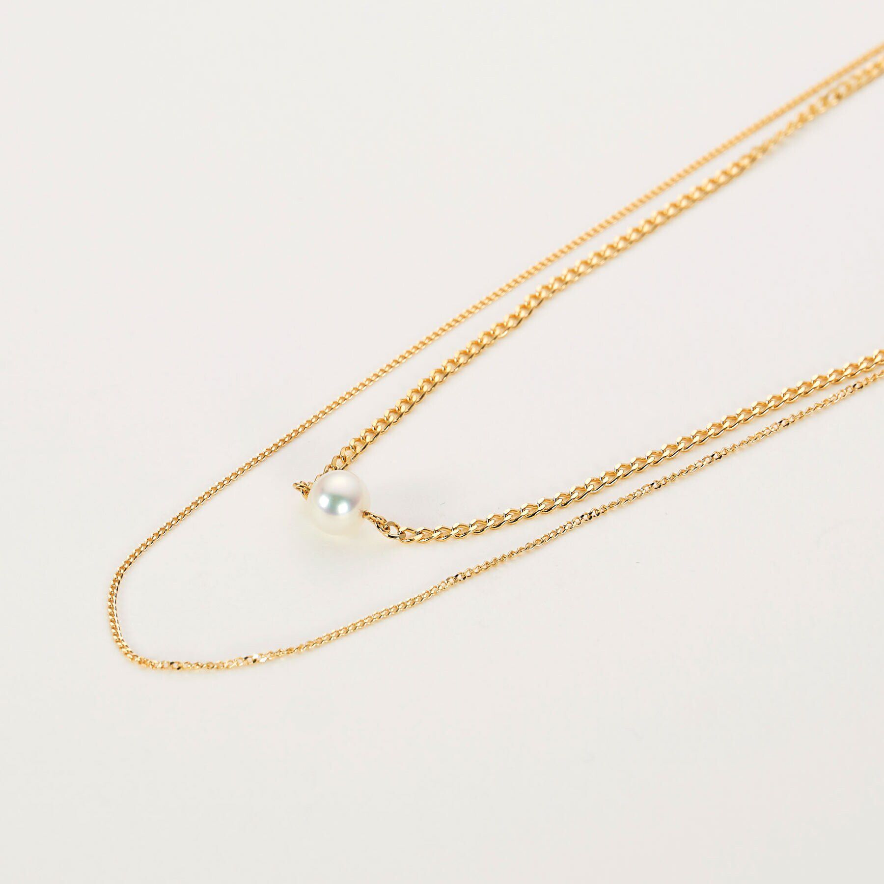 COCOSHNIK「K10パール キヘイドレープ ネックレス」|ネックレス|