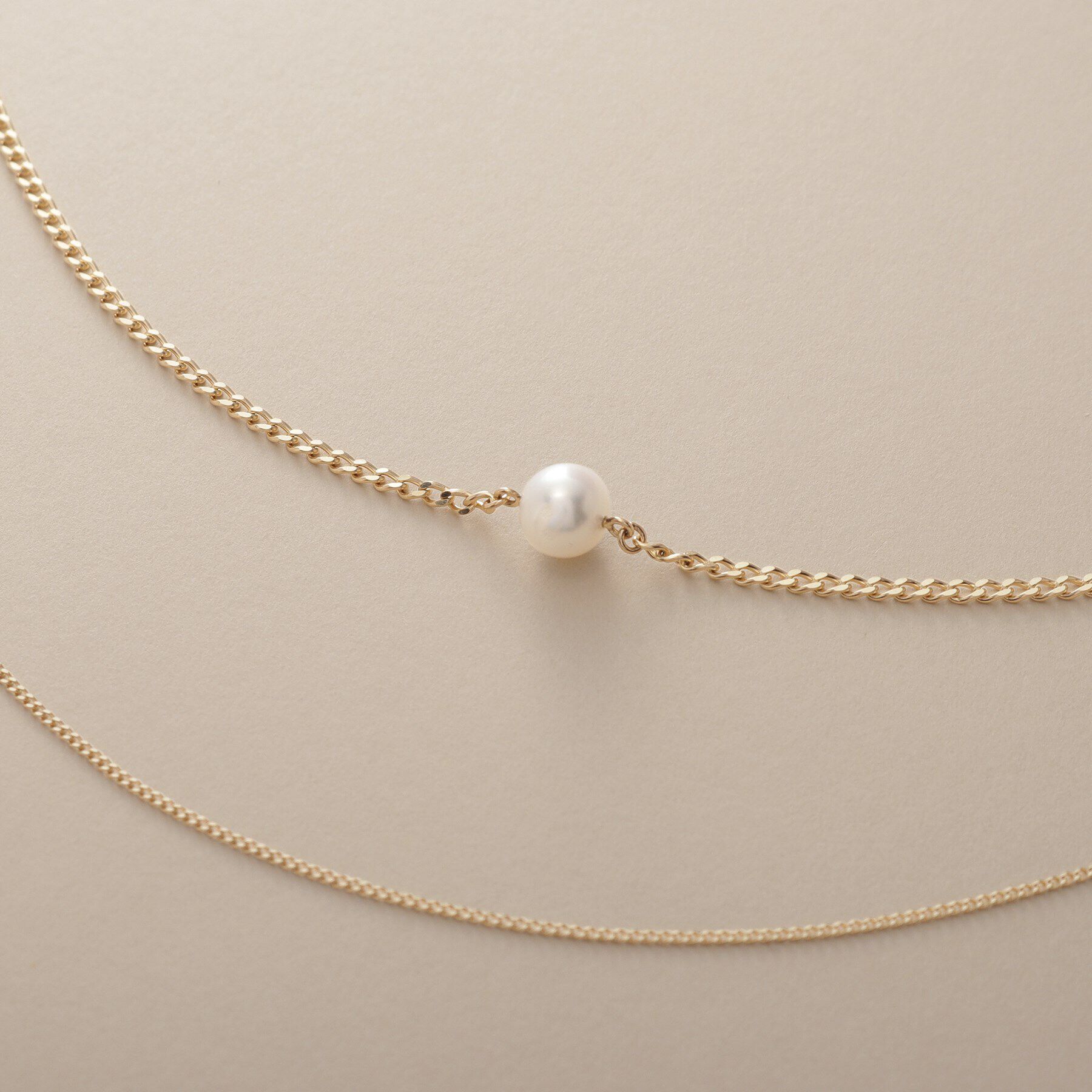 COCOSHNIK「K10パール キヘイドレープ ネックレス」|ネックレス|