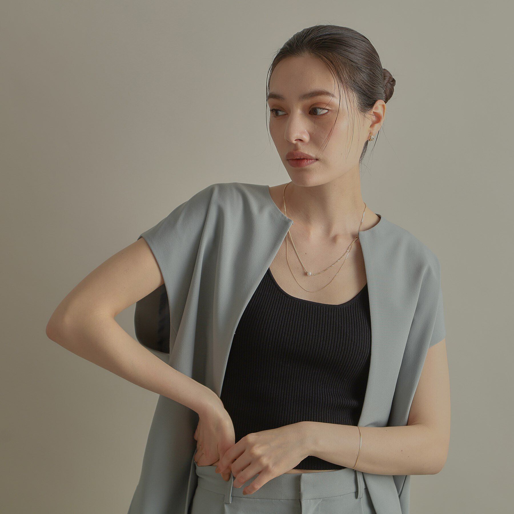 COCOSHNIK「K10パール キヘイドレープ ネックレス」|ネックレス|