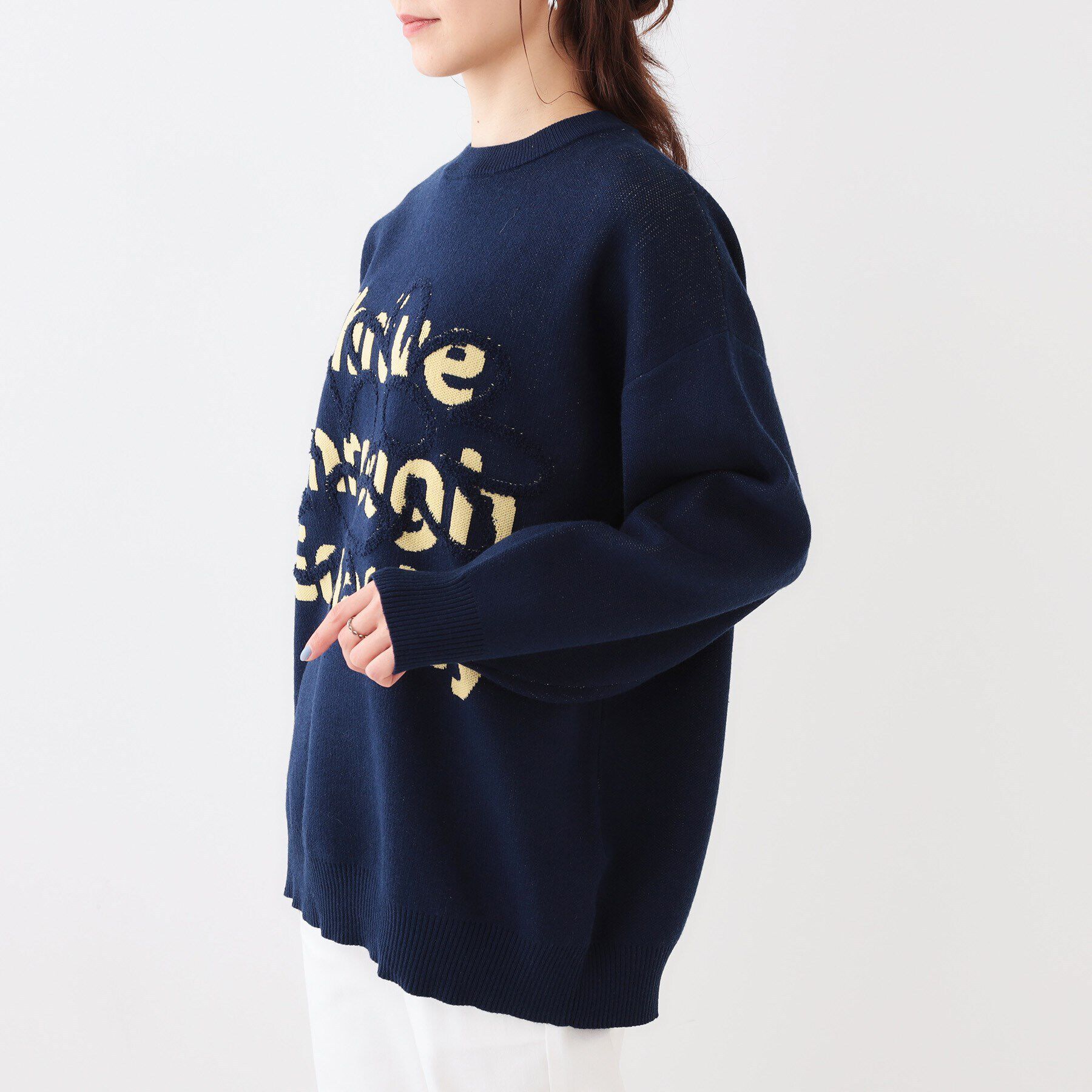 SHOO･LA･RUE「お花&times;ロゴ ゆるシルエットニット」|ニット・セーター|