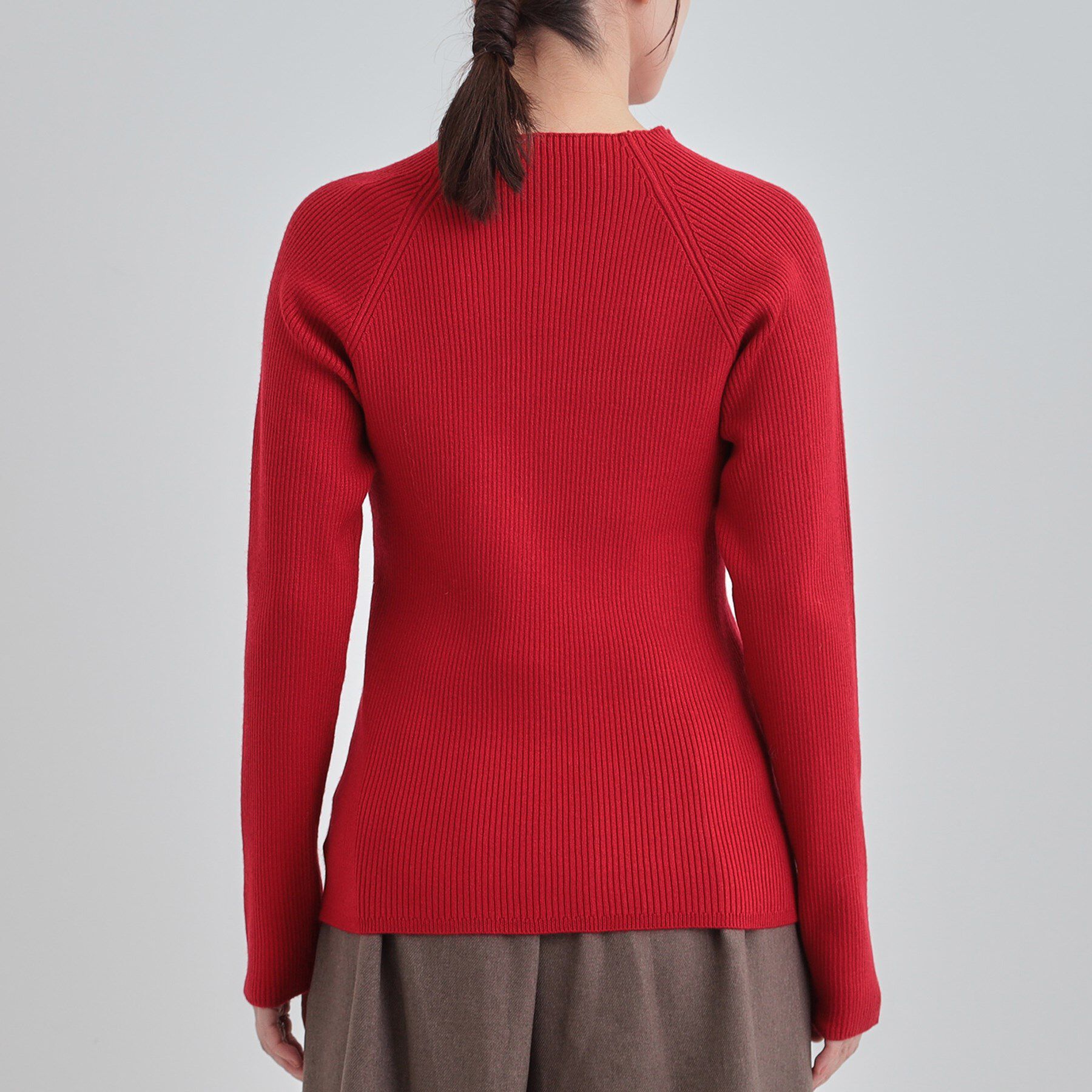 SHOO･LA･RUE「【絶妙なゆるピタ/洗濯機可】ちくちくしにくい リブハイネックやわらかニット」|ニット・セーター|