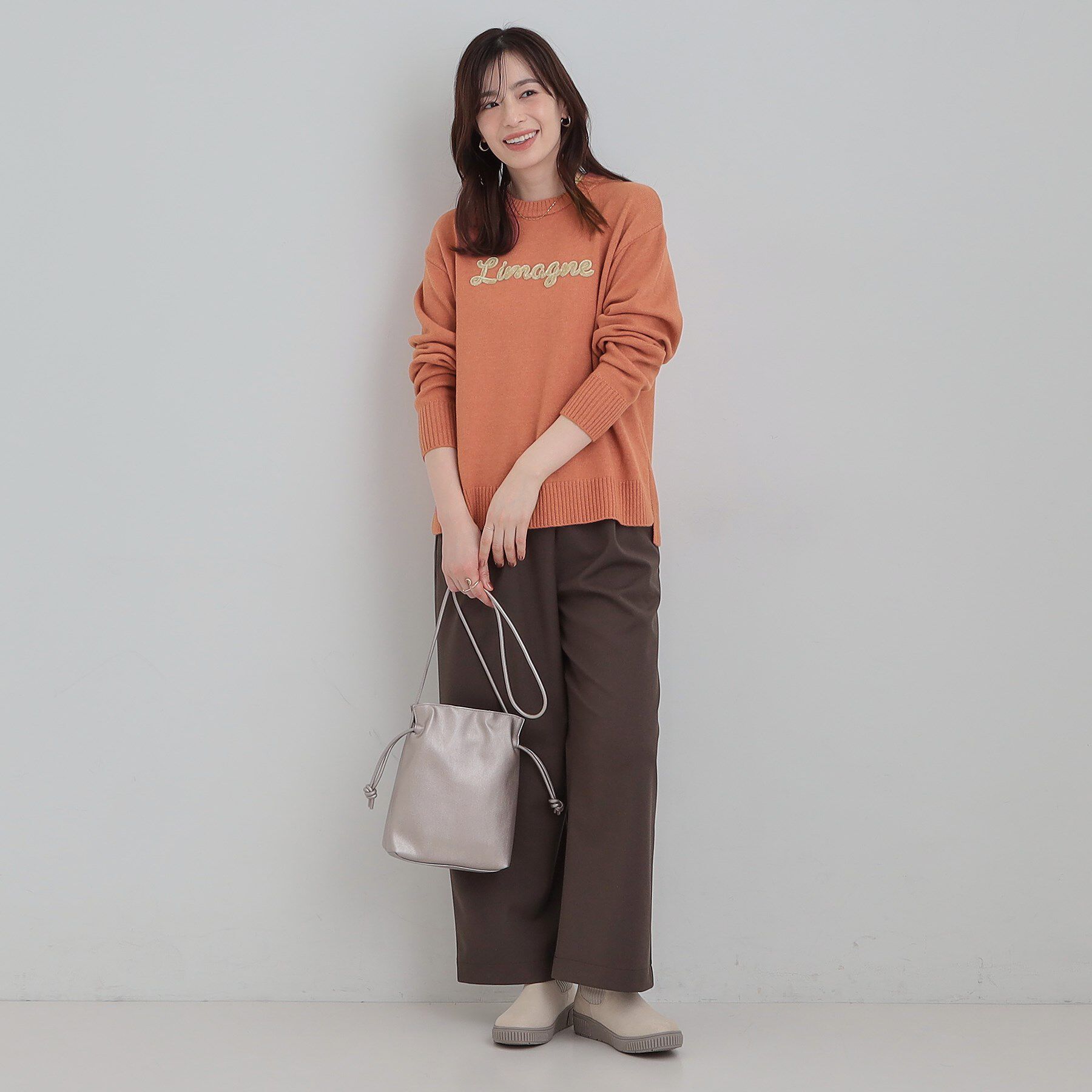 SHOO･LA･RUE「【S-LL/洗濯機可】ふわふわがやみつきになる柔らかさ スウェットライクロゴニット」|ニット・セーター|