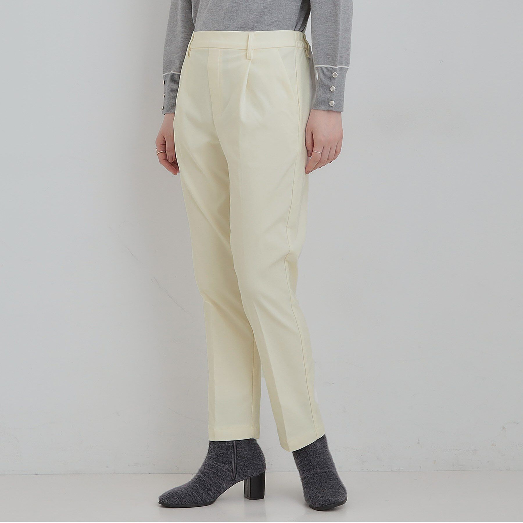 SHOO･LA･RUE「【洗濯機可/S-LL/あったか】すっきり上品に 裏起毛テーパードパンツ」|その他|