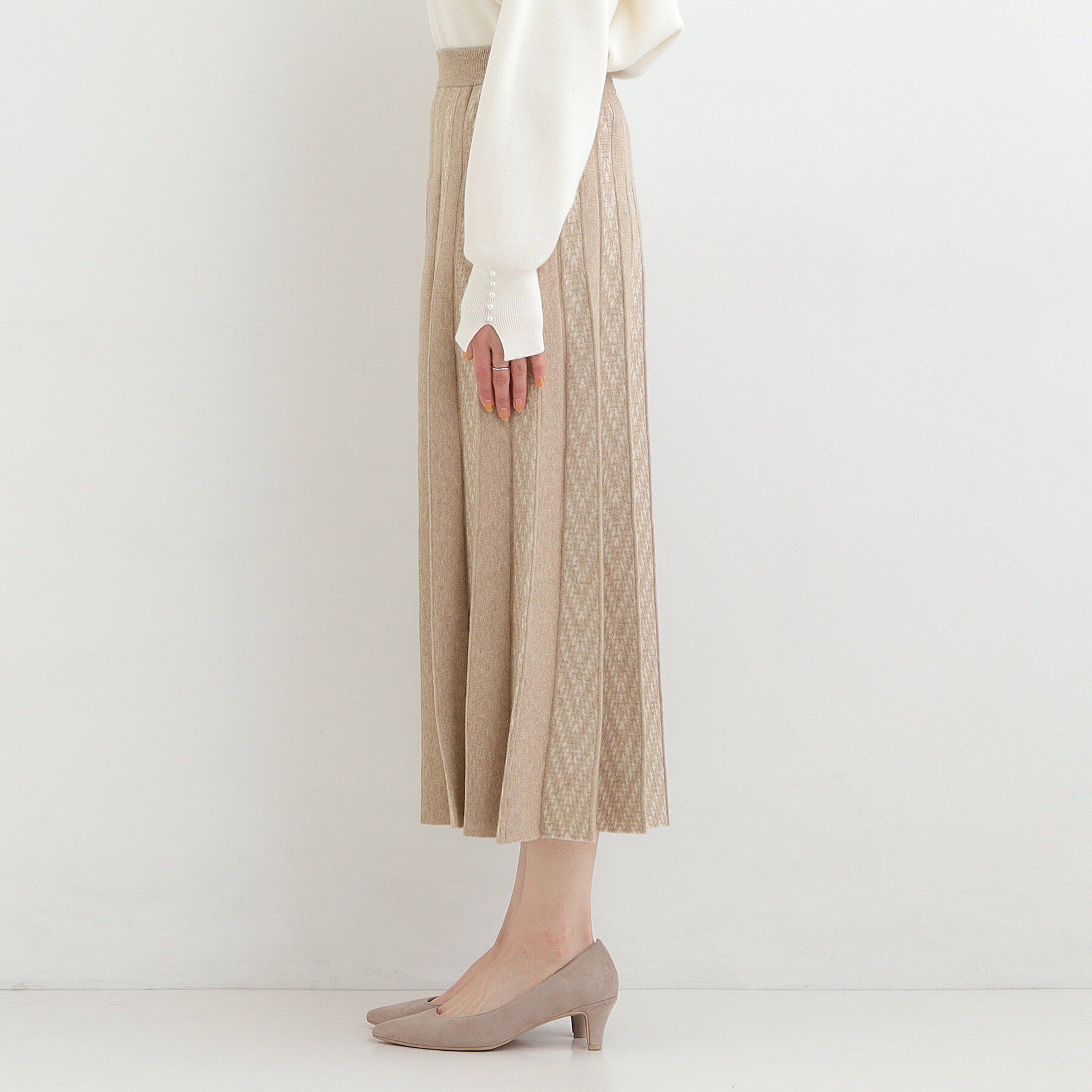 SHOO･LA･RUE「【洗濯機可/セットアップ可／S-LL】新色追加 女性らしさ際立つ もちもちニットスカート」|スカート|