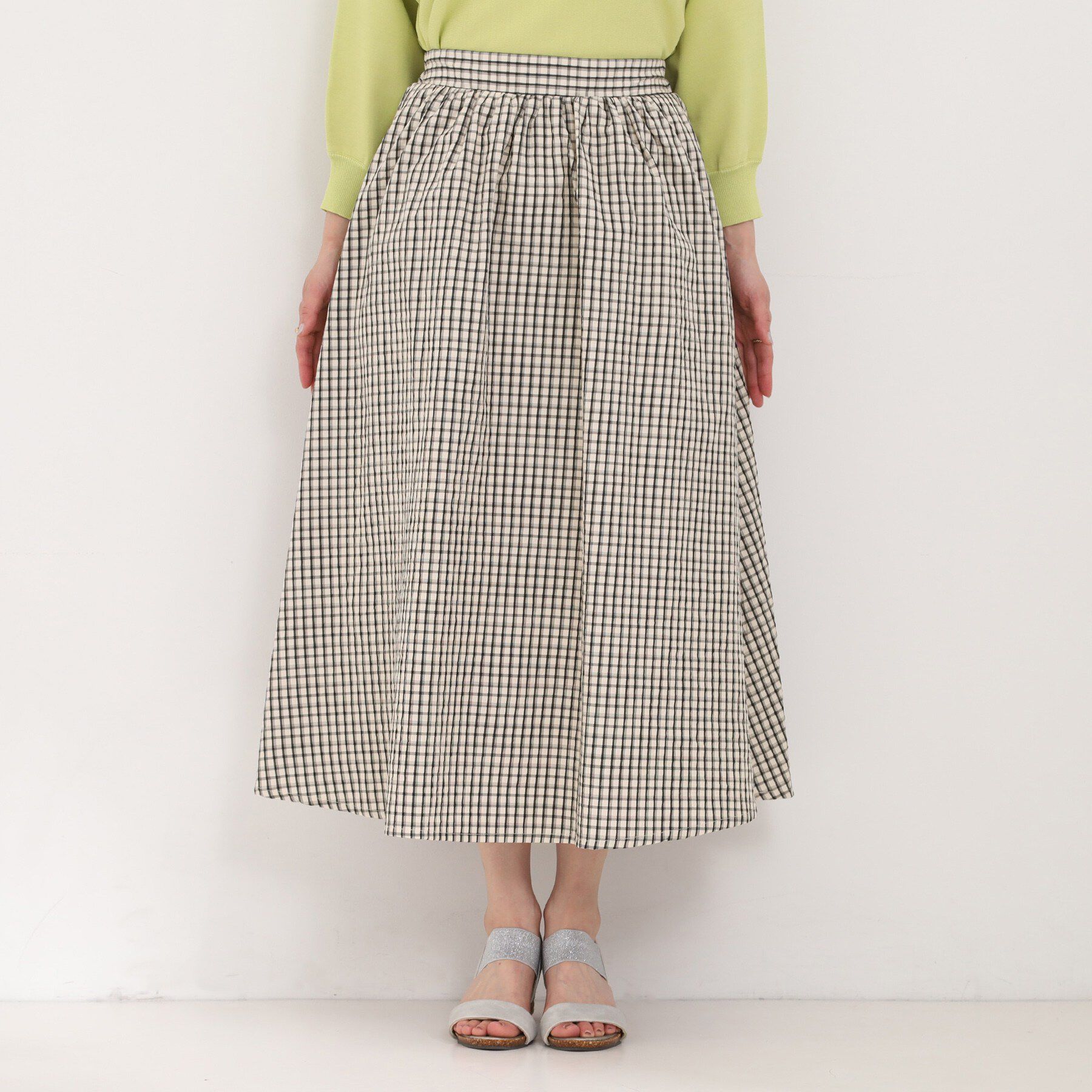 SHOO･LA･RUE「サッカーチェックフレアスカート」|スカート|