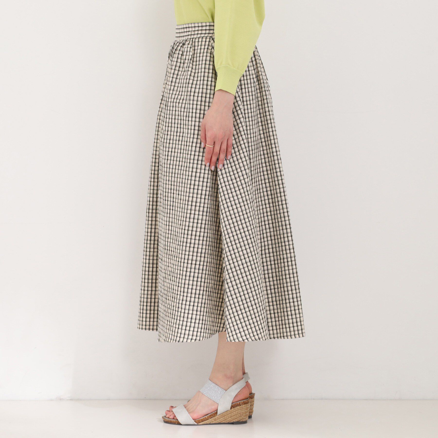 SHOO･LA･RUE「サッカーチェックフレアスカート」|スカート|