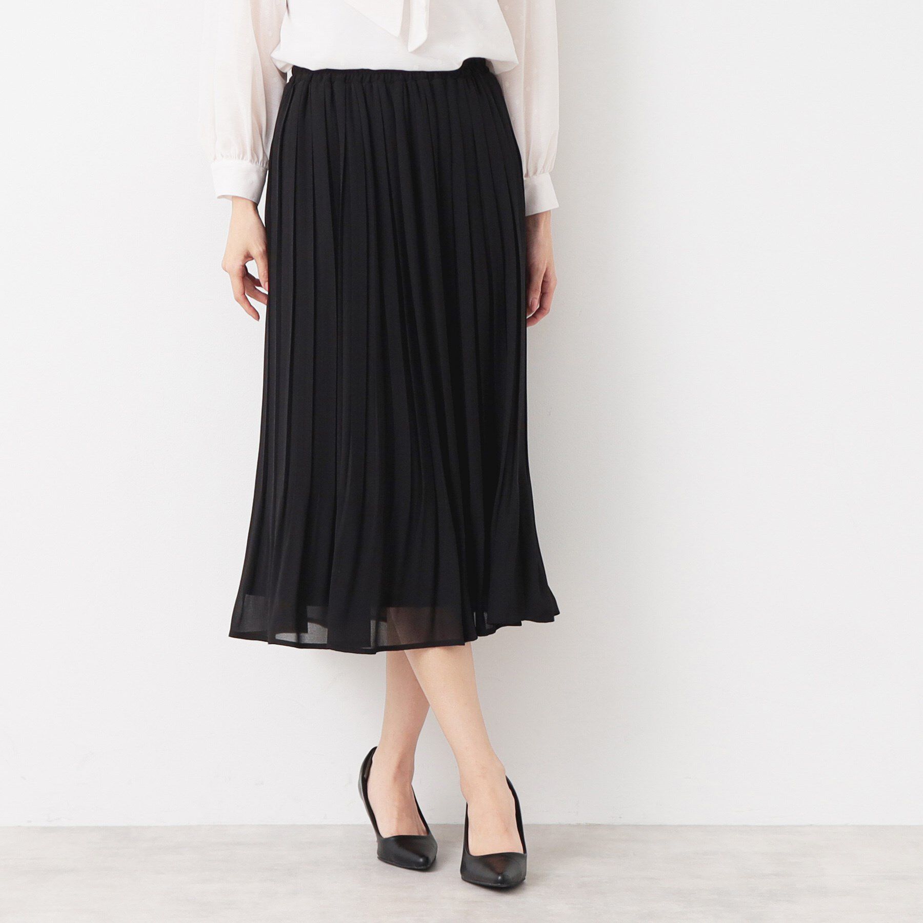 Dessin「【入卒/セレモニー/ウエストゴム/洗える】シフォンプリーツスカート」|スカート|