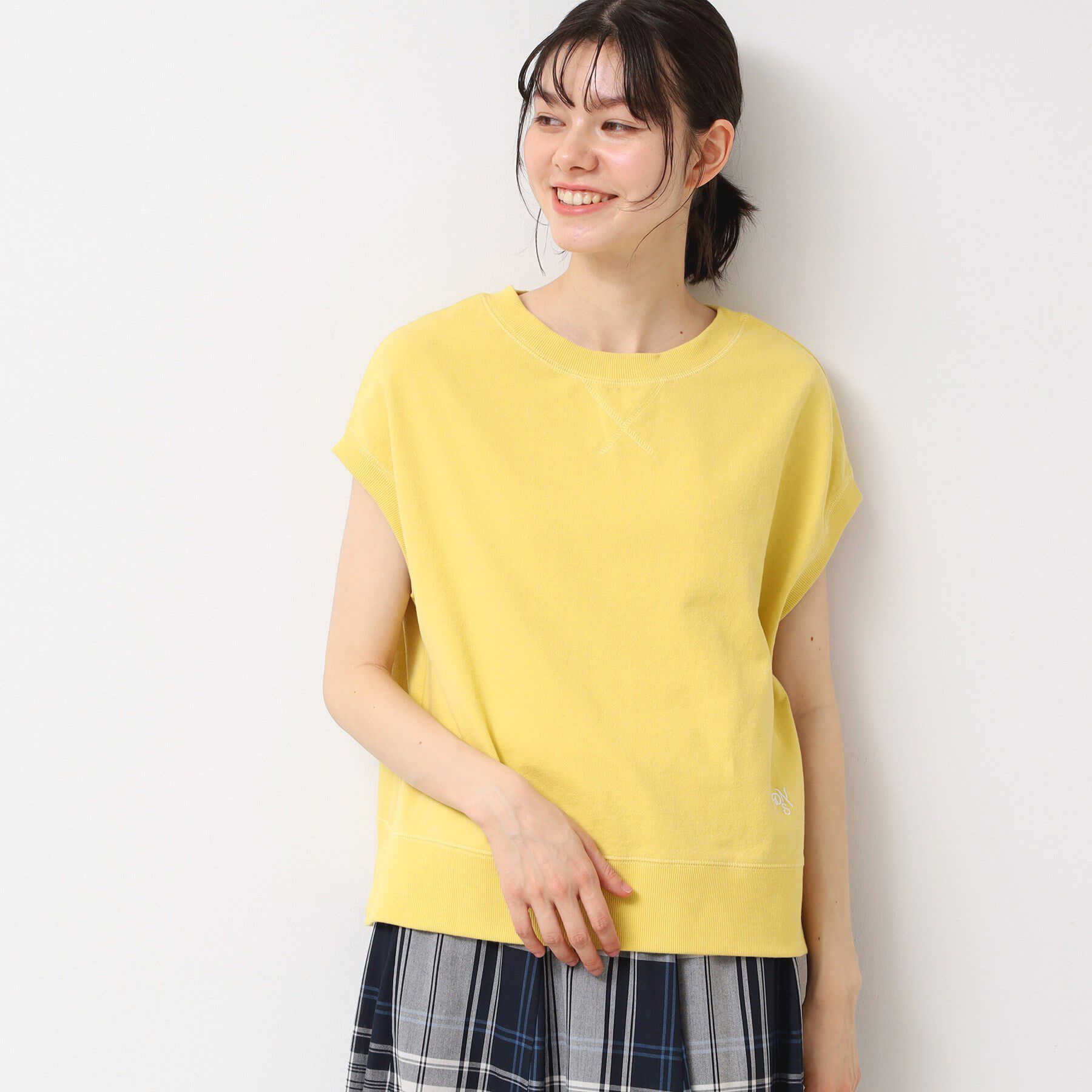 Dessin「【洗える】フレンチスリーブリブ付きカットソー（S～L）」|Tシャツ・カットソー|イエロー(032)