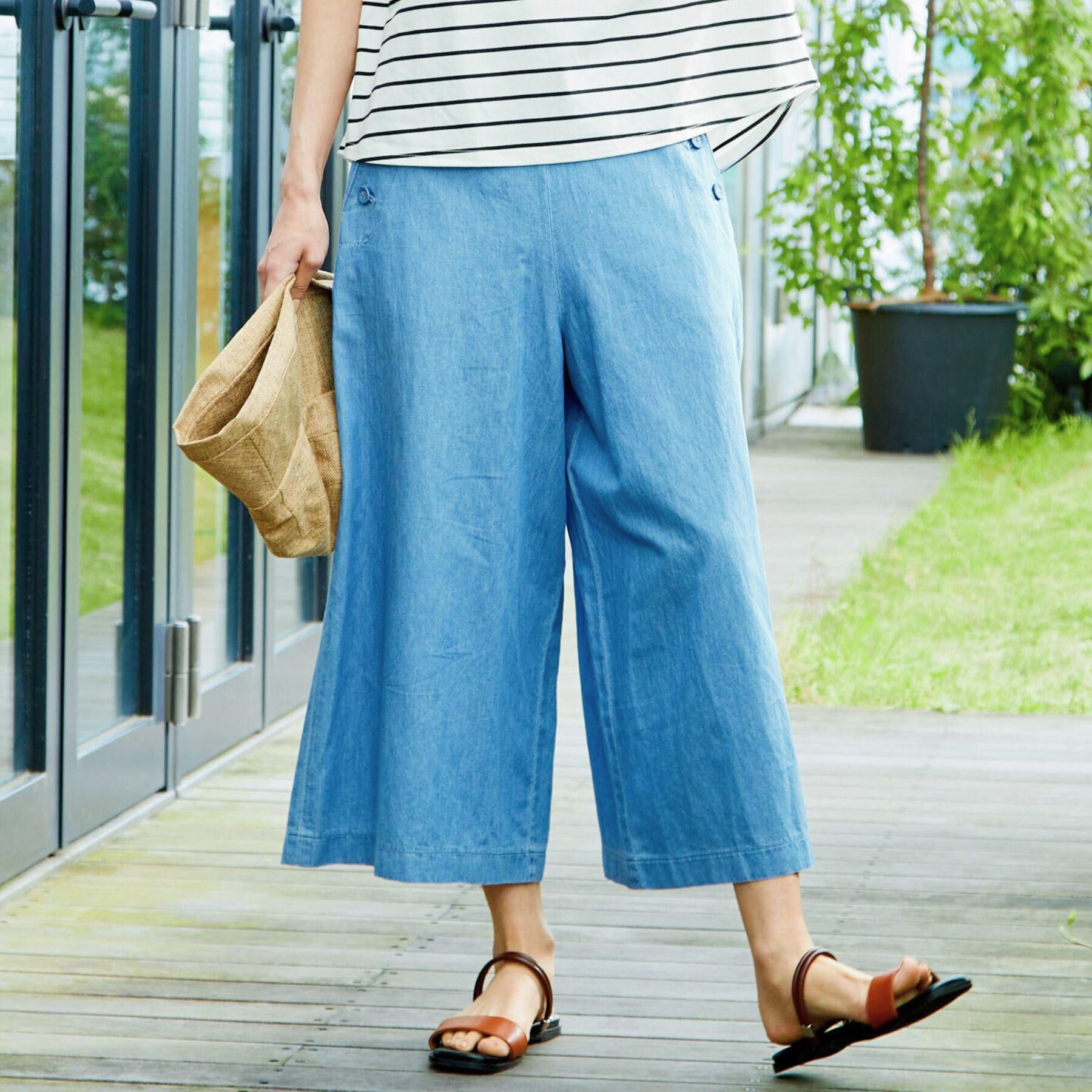 Dessin「【洗える・4サイズ展開】リネンブレンドクロップド丈マリンパンツ」|その他|