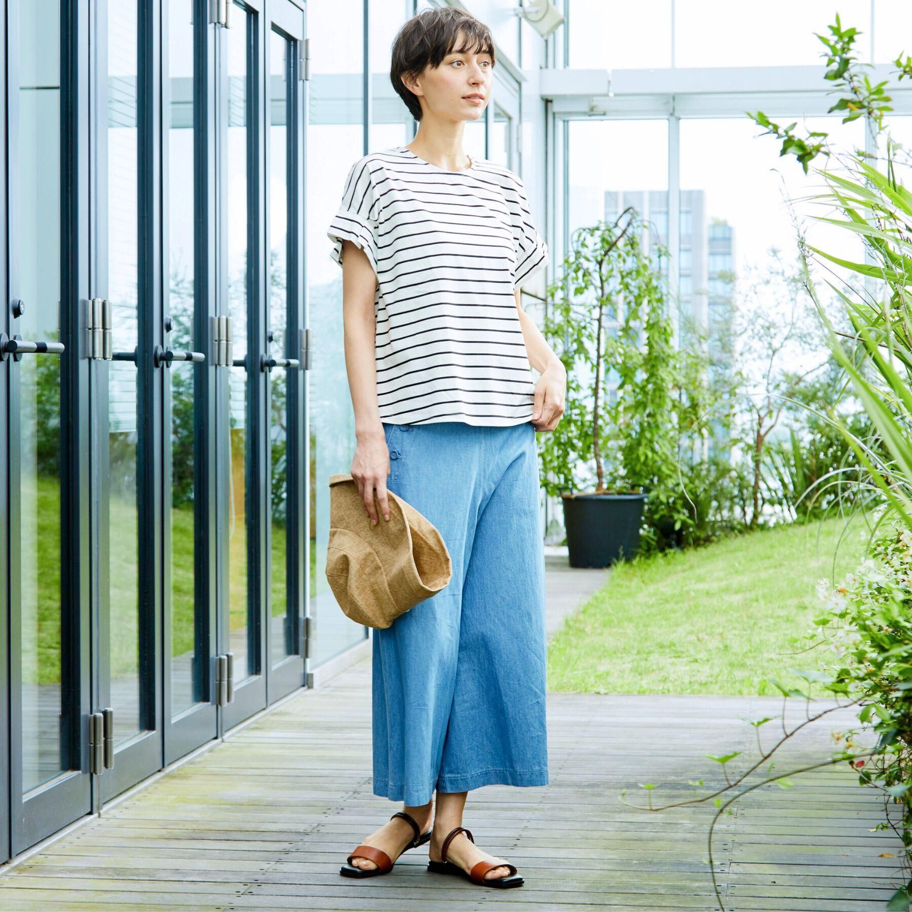 Dessin「【洗える・4サイズ展開】リネンブレンドクロップド丈マリンパンツ」|その他|