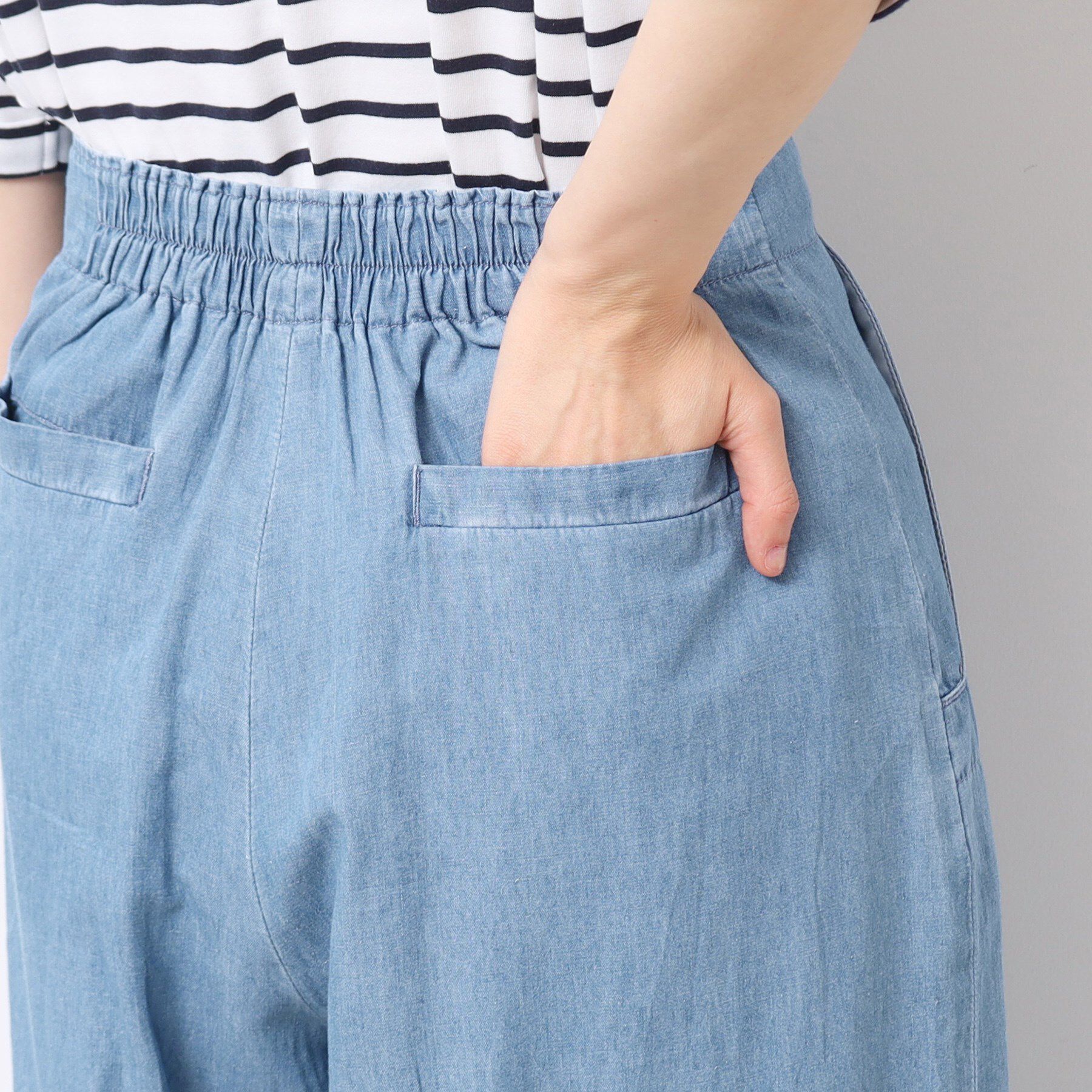 Dessin「【洗える・4サイズ展開】リネンブレンドクロップド丈マリンパンツ」|その他|