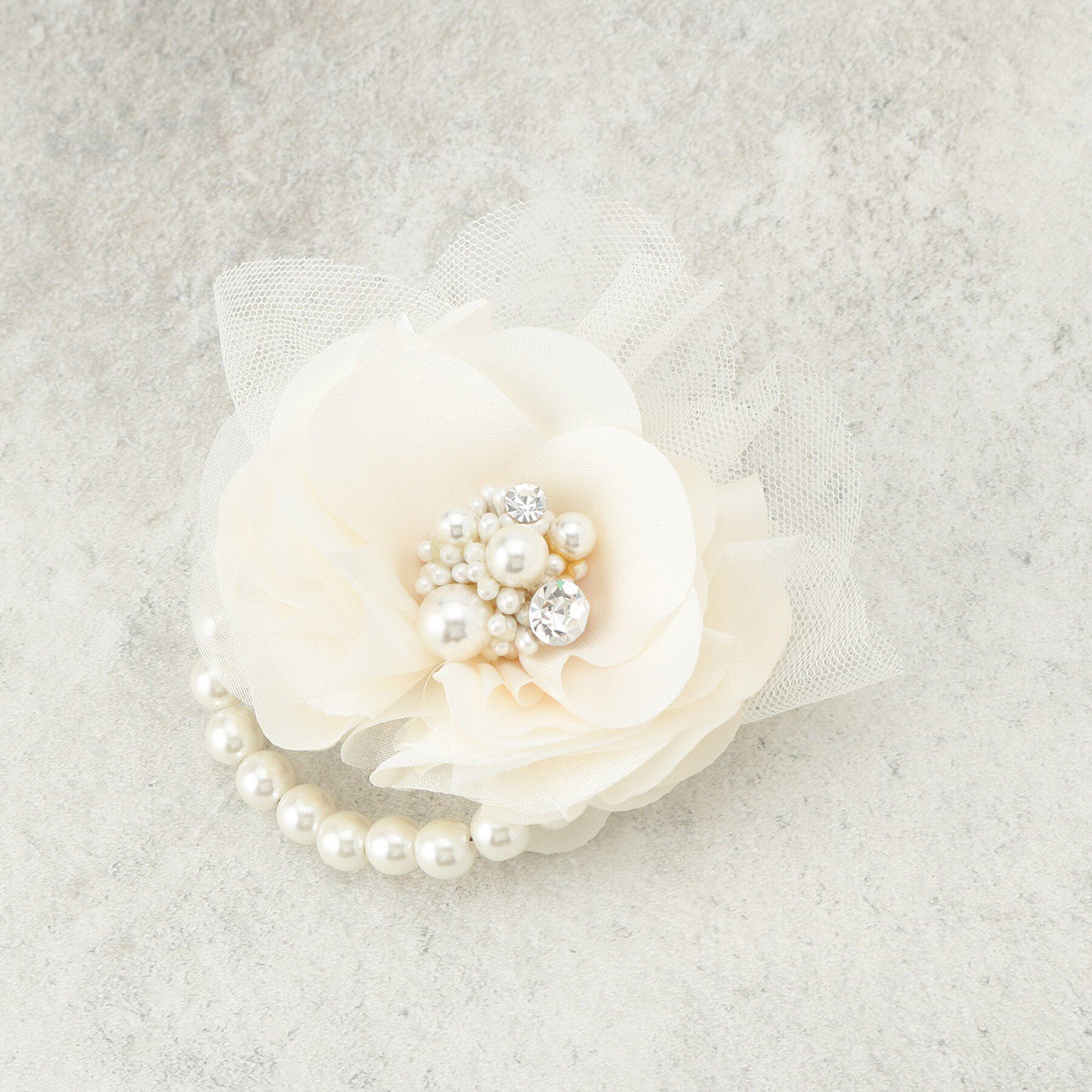 Dessin「【入卒/セレモニー】パール調コサージュ」|ブローチ・コサージュ|アイボリー(004)
