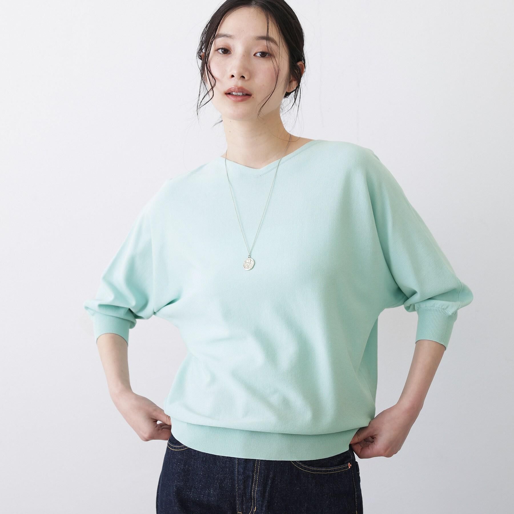 Dessin「【洗える】後ろボタンニットプルオーバー七分袖」|ニット・セーター|