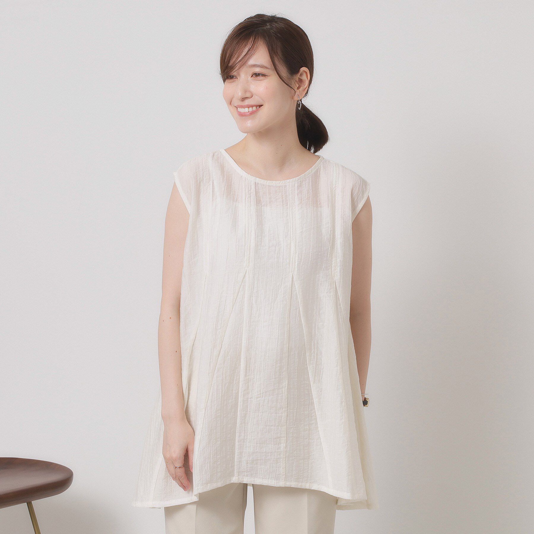 ITS&rsquo;DEMO「【手洗い可】シアーストライプブラウス」|シャツ・ブラウス|