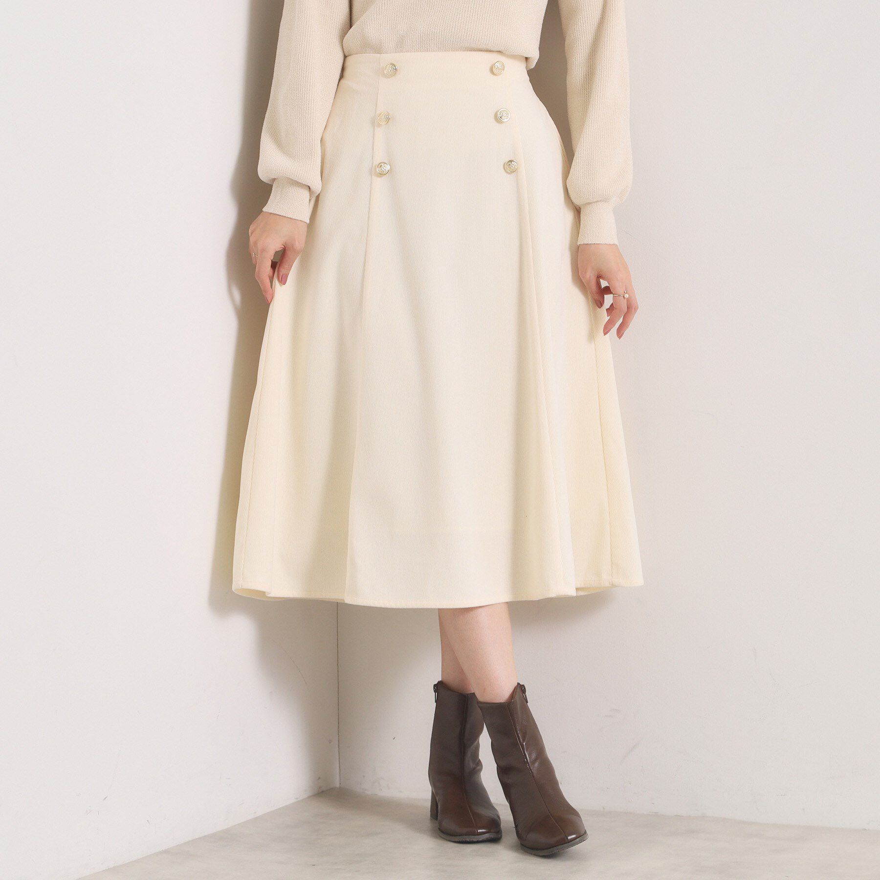 ITS&rsquo;DEMO「【洗濯機OK／ウエストゴム】コーデュロイスカート」|スカート|