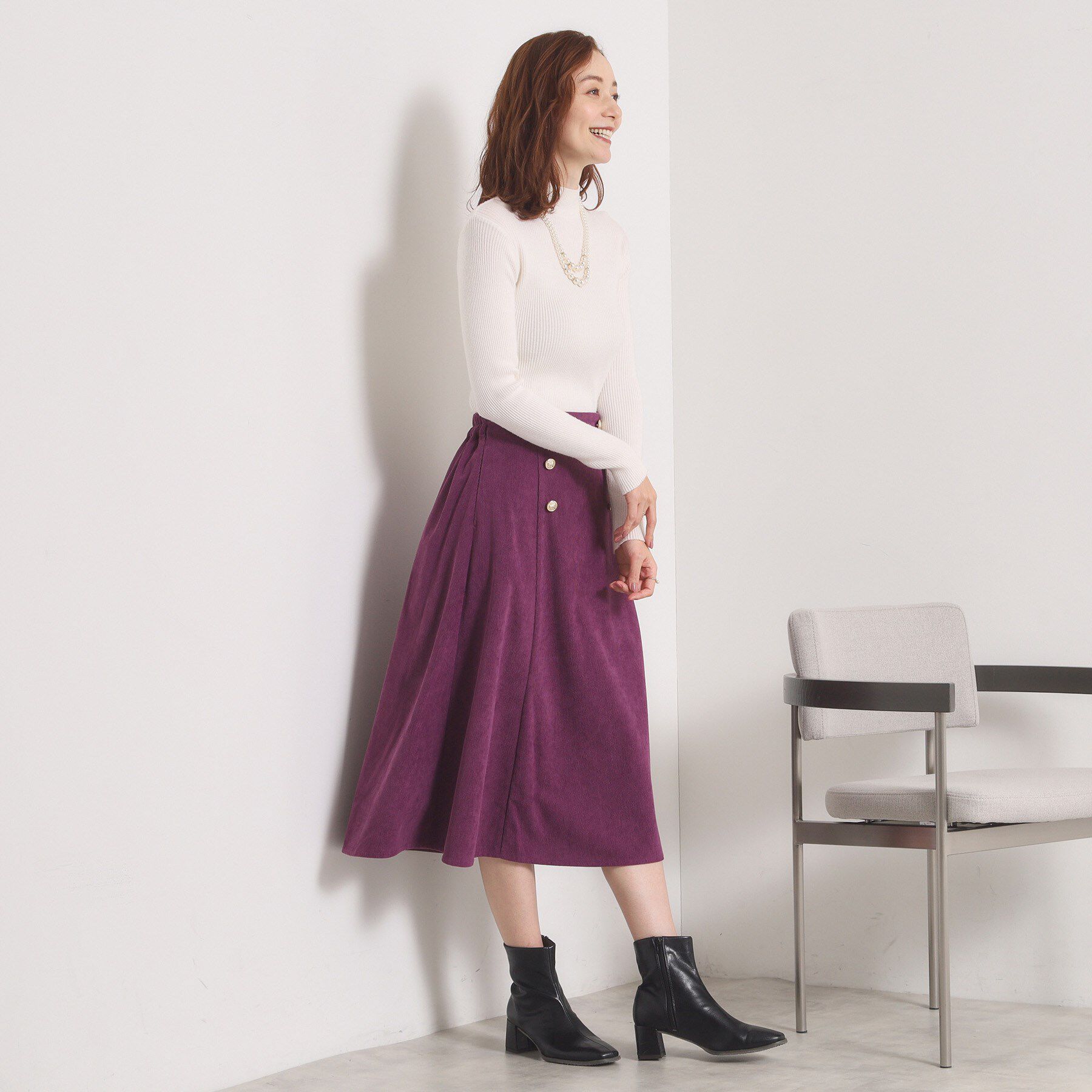 ITS&rsquo;DEMO「【洗濯機OK／ウエストゴム】コーデュロイスカート」|スカート|