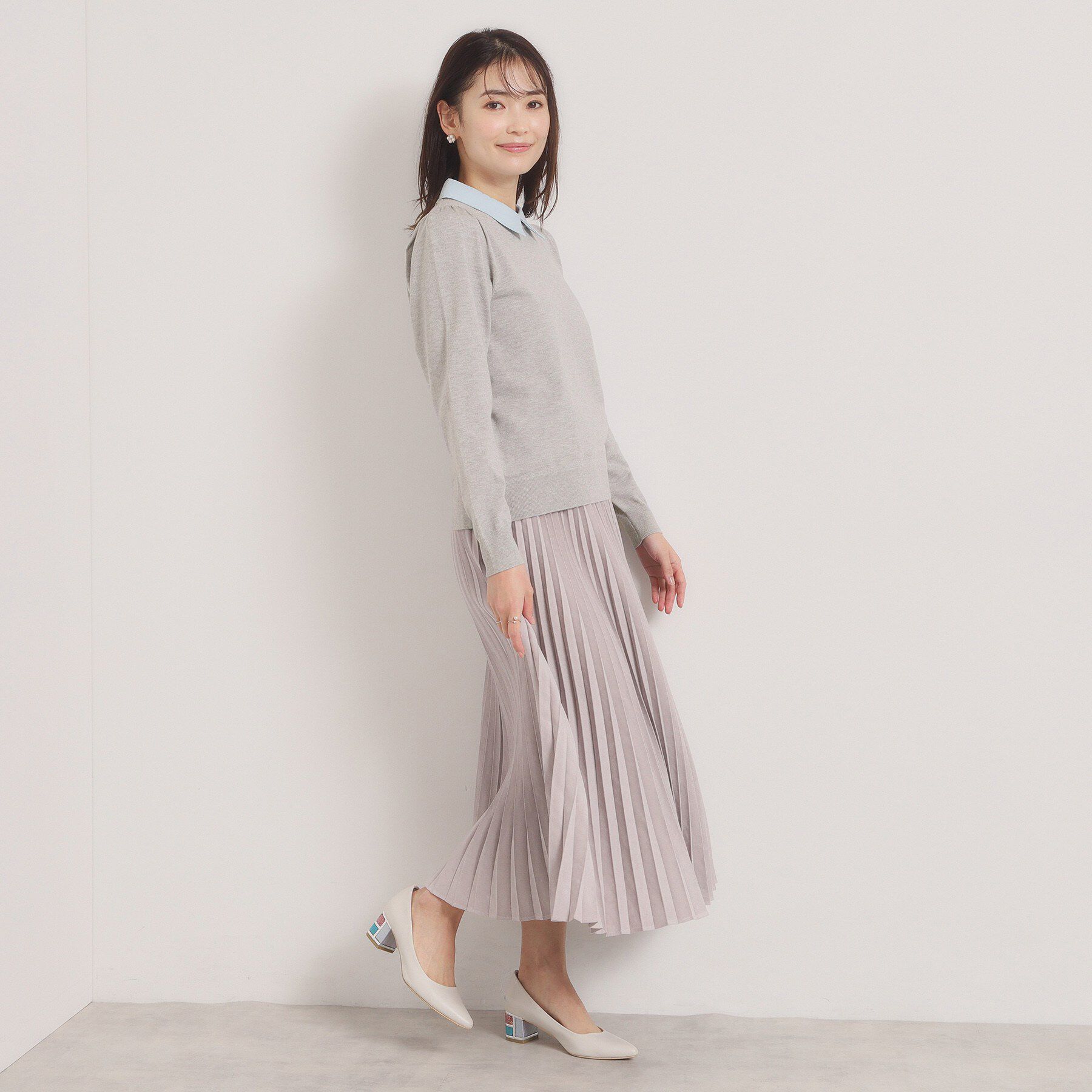 ITS&rsquo;DEMO「【手洗い可】シャツ襟付きニット」|ニット・セーター|