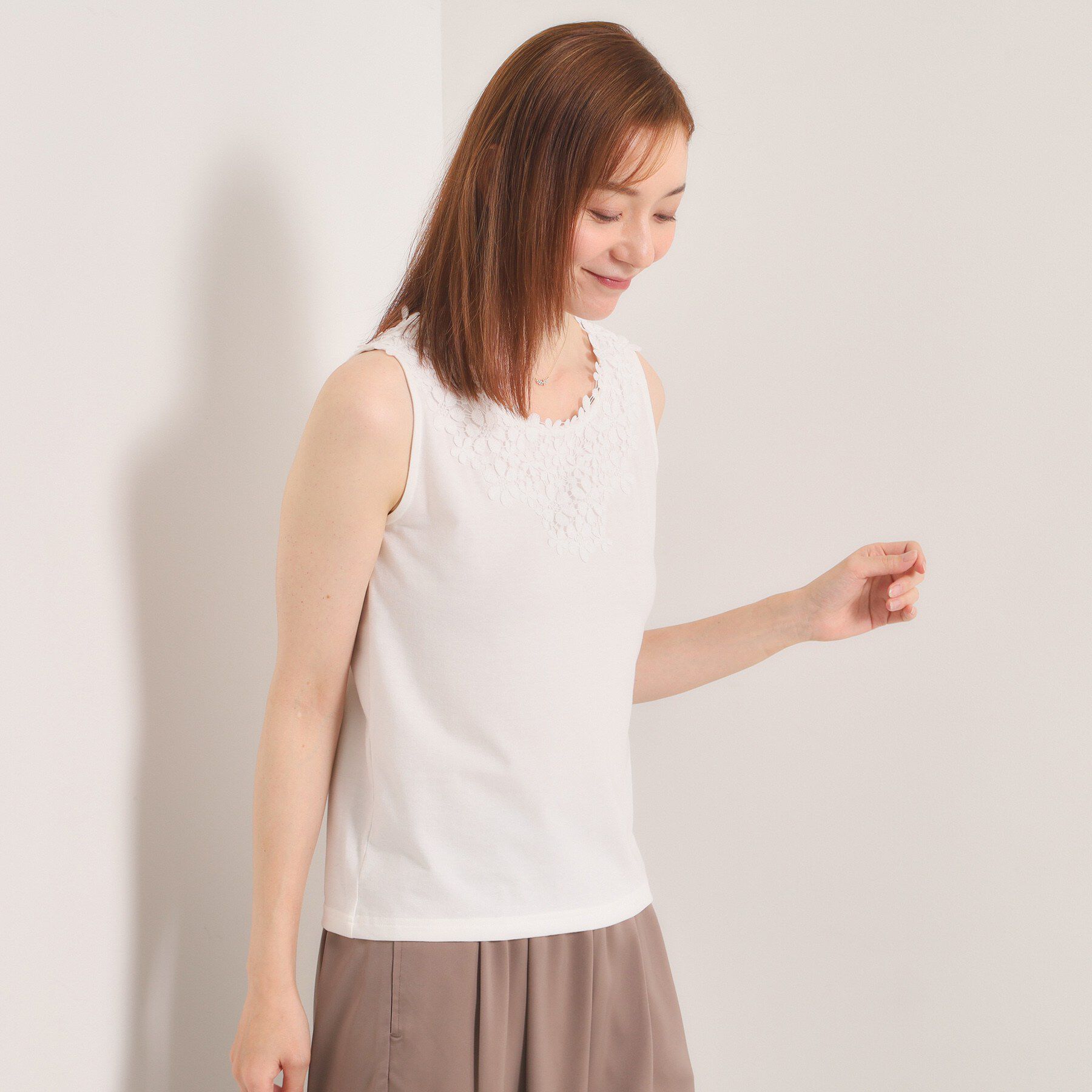 ITS&rsquo;DEMO「【洗濯機OK】レースタンクトップ」|キャミソール|