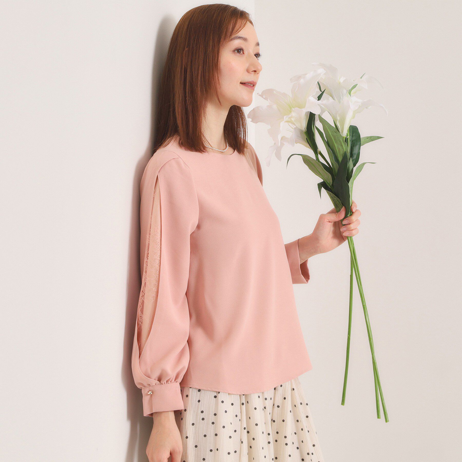 ITS&rsquo;DEMO「【手洗い可】袖スリットレースブラウス」|シャツ・ブラウス|