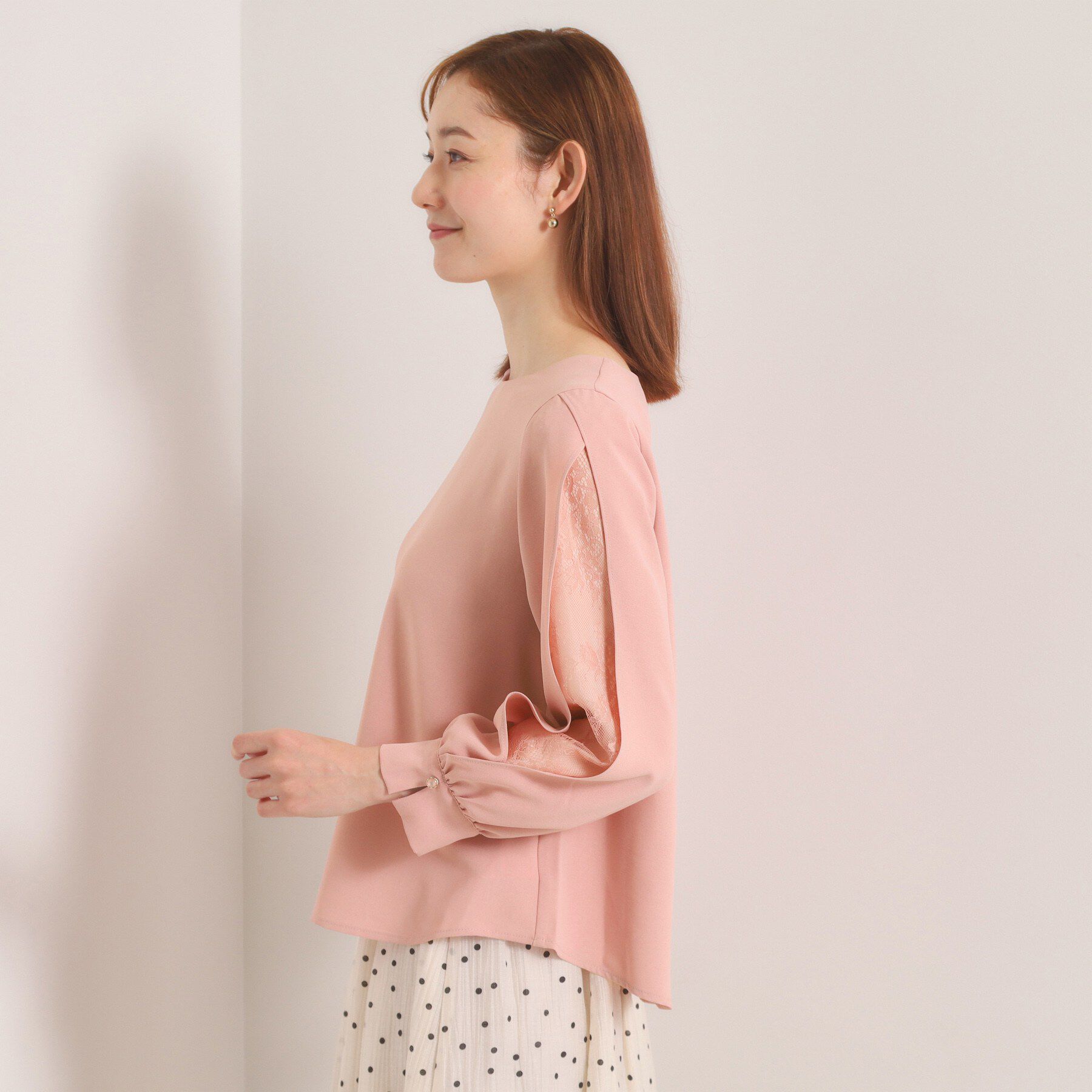 ITS&rsquo;DEMO「【手洗い可】袖スリットレースブラウス」|シャツ・ブラウス|