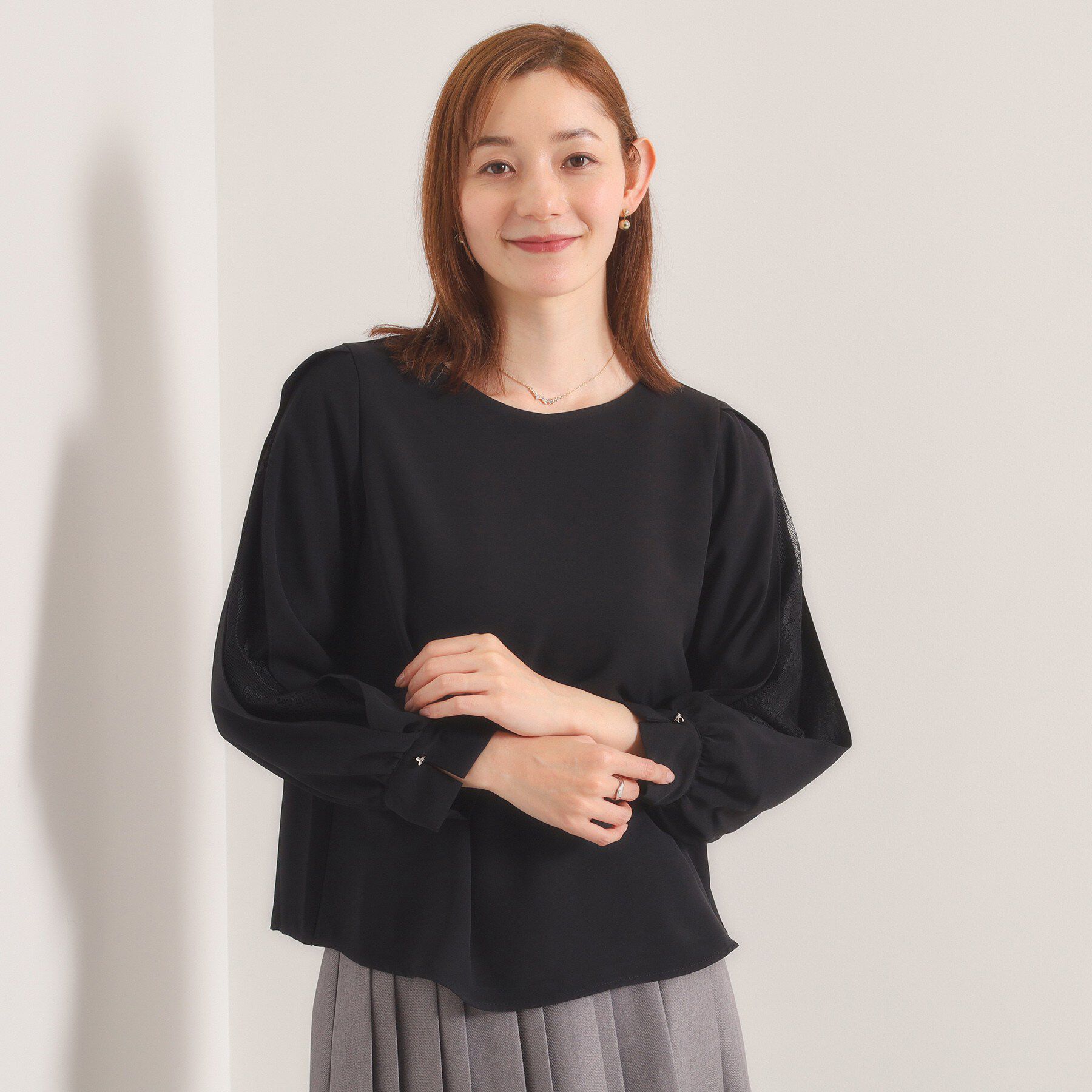 ITS&rsquo;DEMO「【手洗い可】袖スリットレースブラウス」|シャツ・ブラウス|