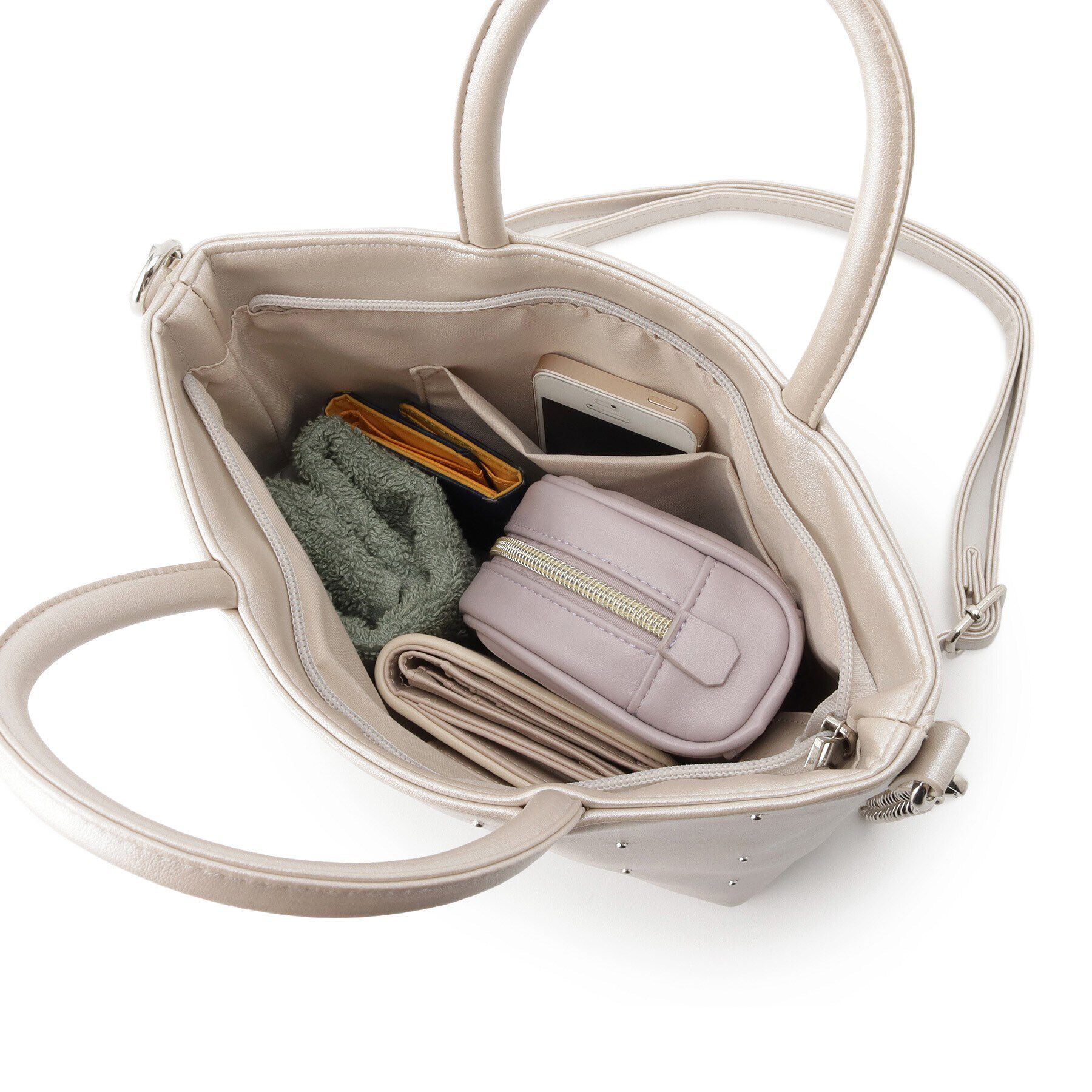 Ober Tashe「スタッズ ドット イライザ 2WAY トートバッグ」|トートバッグ|